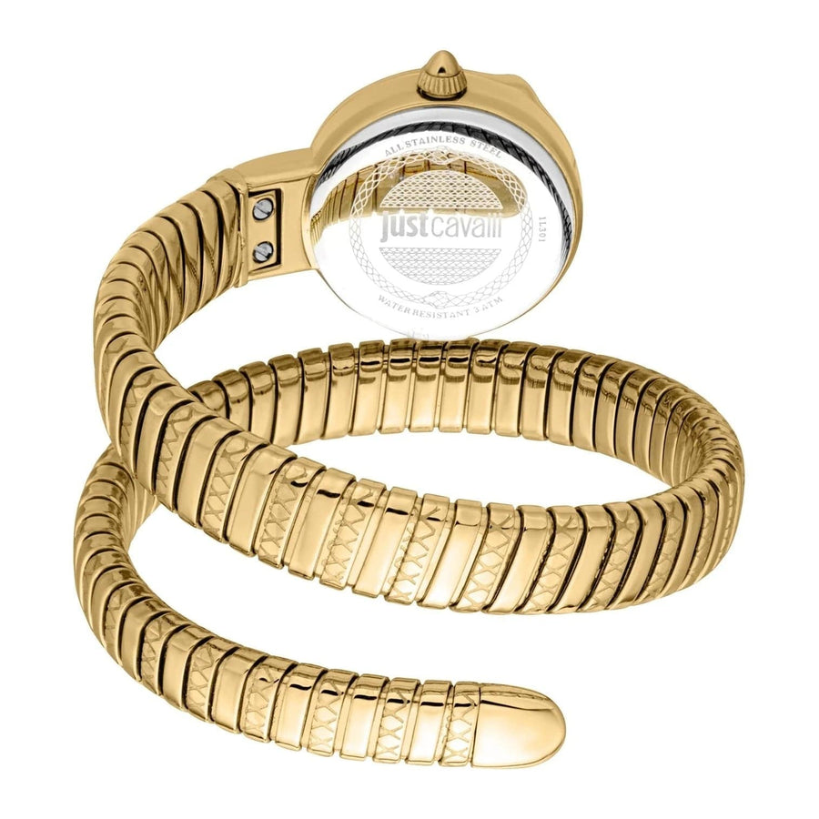 Just Cavalli Enchanting Green Dial Gold Steel Strap Watch for Women - JC1L301M0035