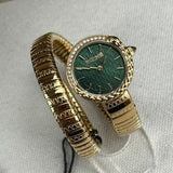Just Cavalli Enchanting Green Dial Gold Steel Strap Watch for Women - JC1L301M0035