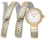 Just Cavalli Enchanting Mother of Pearl Dial Two Tone Steel Strap Watch for Women - JC1L302M0055