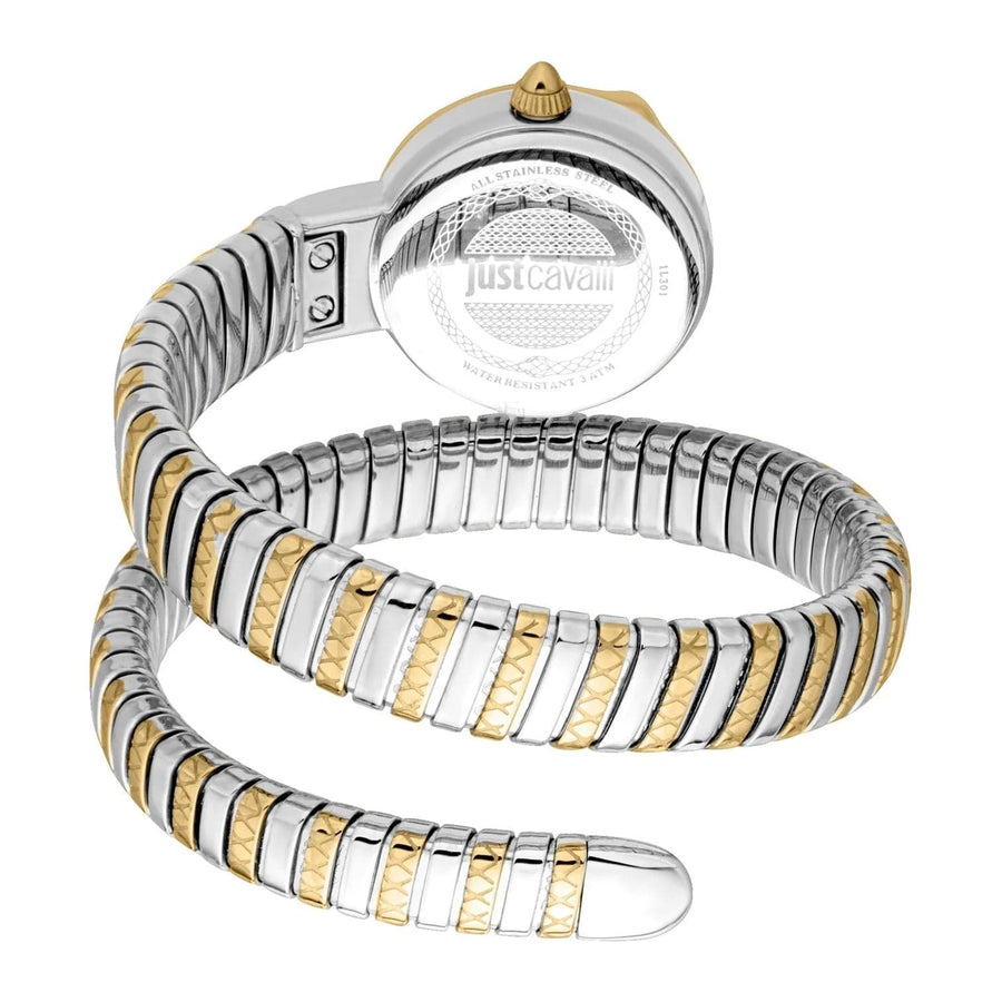 Just Cavalli Enchanting Silver Dial Two Tone Steel Strap Watch for Women - JC1L301M0065