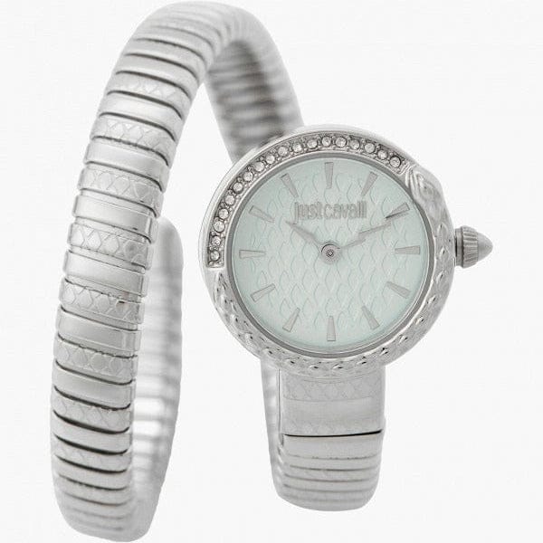 Just Cavalli Enchanting Tifanny Blue Dial Silver Steel Strap Watch for Women - JC1L301M0015