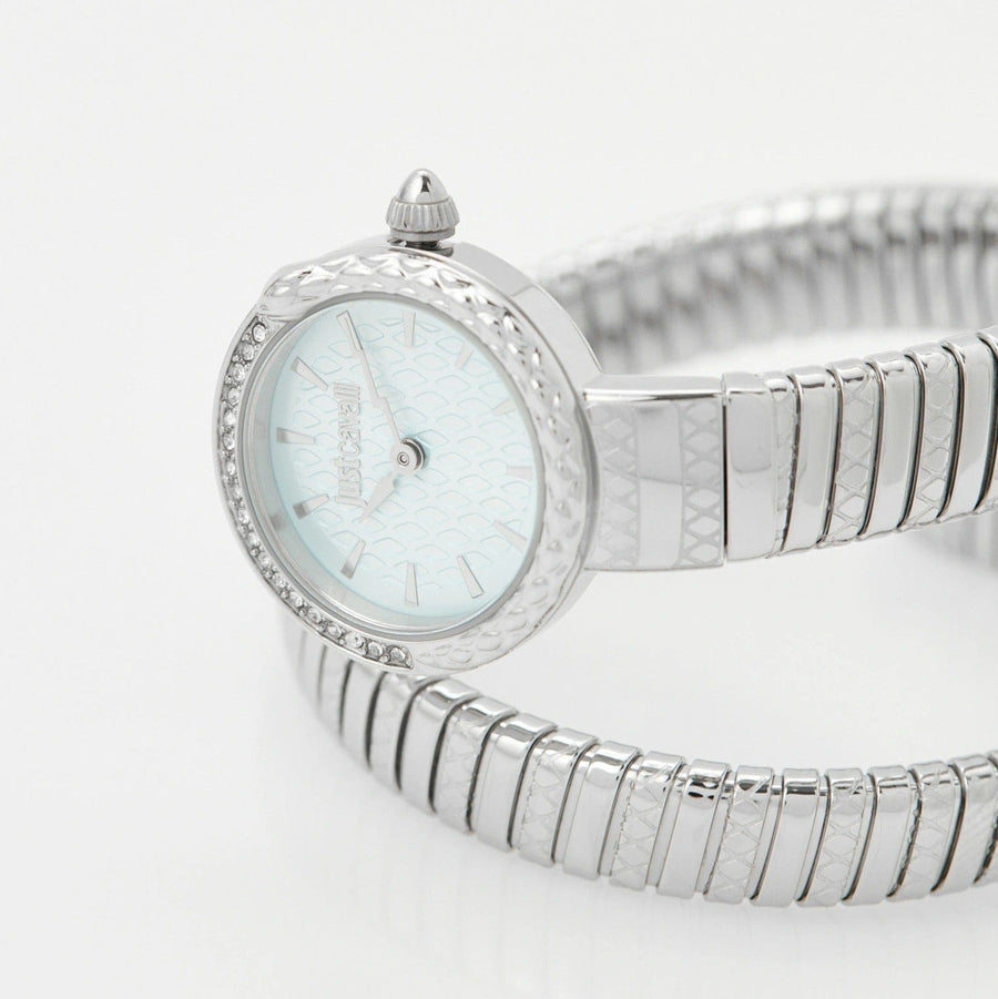 Just Cavalli Enchanting Tifanny Blue Dial Silver Steel Strap Watch for Women - JC1L301M0015