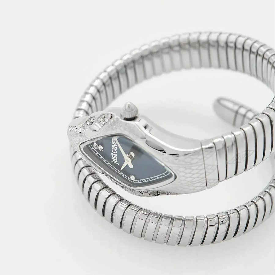 Just Cavalli Ferocious Blue Dial Silver Steel Strap Watch for Women - JC1L306M0015