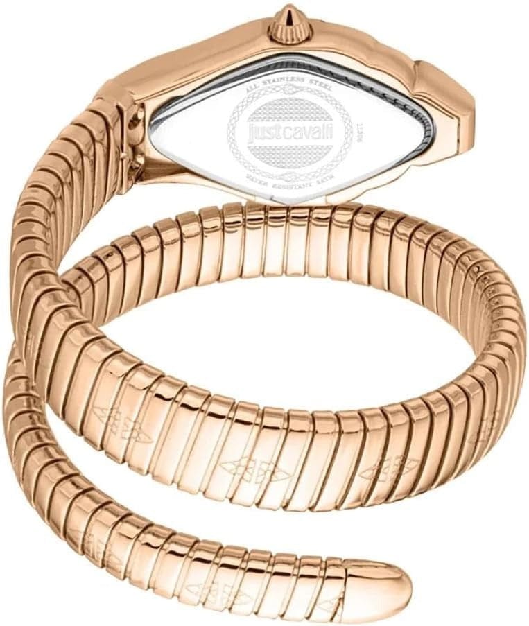 Just Cavalli Ferocious Green Dial Rose Gold Steel Strap Watch for Women - JC1L306M0055