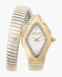 Just Cavalli Ferocious Mother of Pearl White Dial Two Tone Steel Strap Watch for Women - JC1L306M0065
