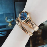 Just Cavalli Glam Evo 4 Blue Dial Rose Gold Steel Strap Watch for Women - JC1L229M0055