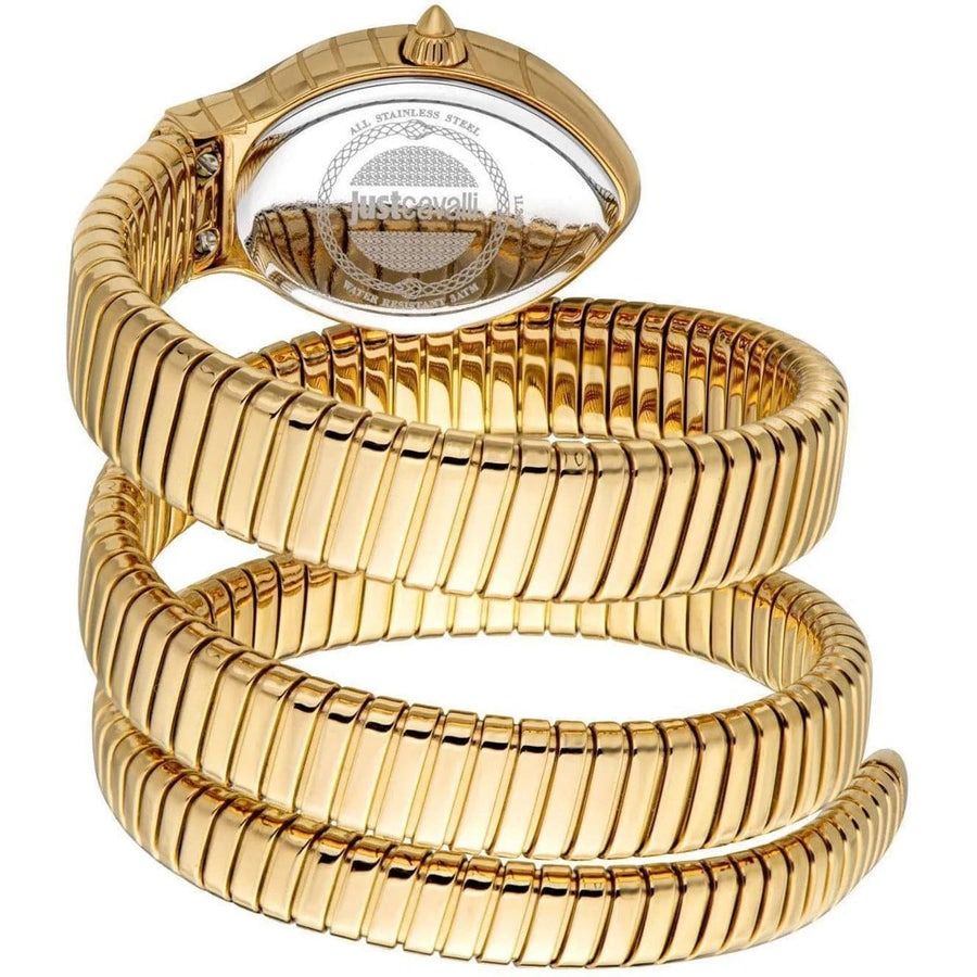 Just Cavalli Glam Evo 4 Green Dial Gold Steel Strap Watch for Women - JC1L229M0035