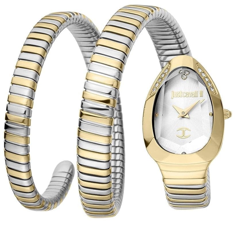 Just Cavalli Glam Evo 4 White Dial Two Tone Steel Strap Watch for Women - JC1L209M0065