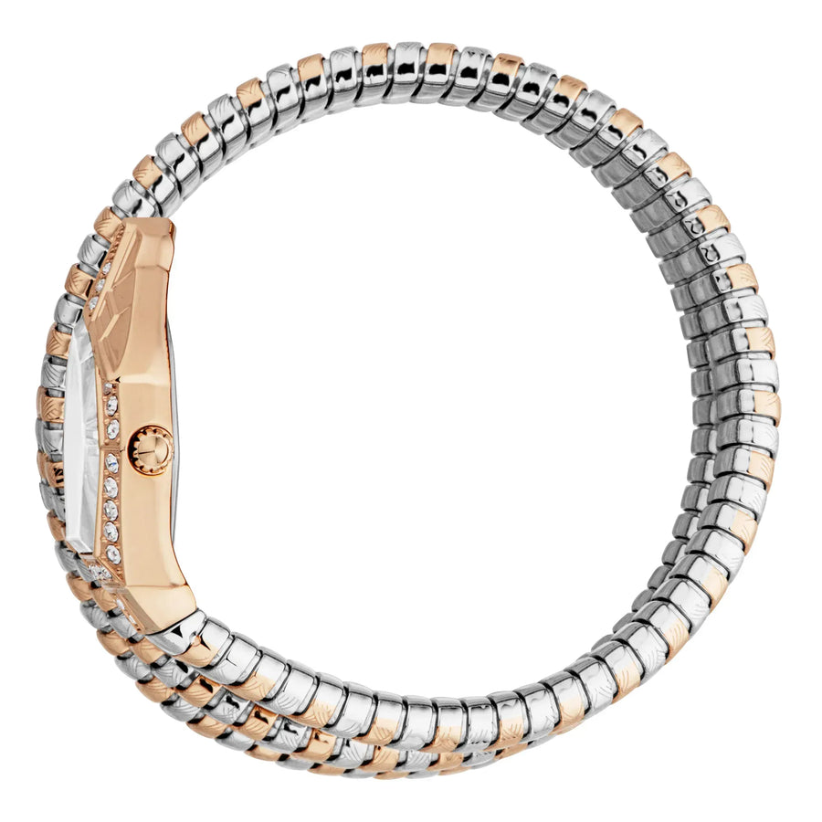 Just Cavalli Glam Evo 4 White Dial Two Tone Steel Strap Watch for Women - JC1L209M0075