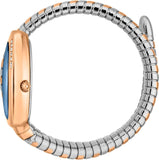 Just Cavalli Glam Evo 5 Serpente Blue Dial Two Tone Steel Strap Watch for Women - JC1L227M0085