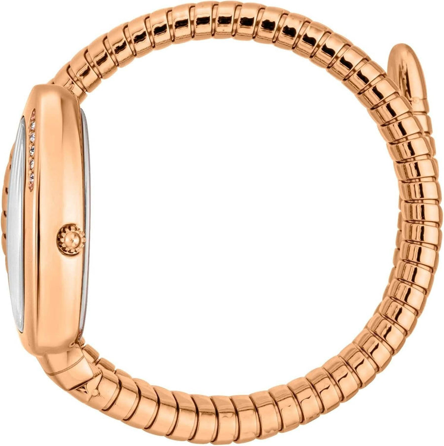 Just Cavalli Glam Evo 5 Silver Dial Rose Gold Steel Strap Watch for Women - JC1L227M0055
