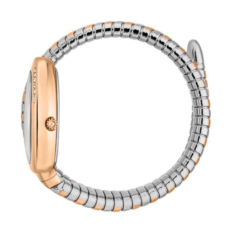 Just Cavalli Glam Evo 5 Silver Dial Two Tone Steel Strap Watch for Women - JC1L227M0075