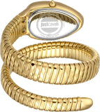 Just Cavalli Glam Evo 8 Silver Dial Gold Steel Strap Watch for Women - JC1L225M0035