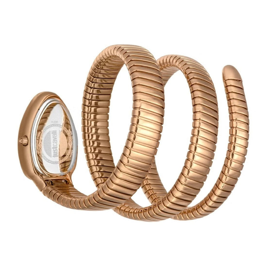 Just Cavalli Glam Evo 9 Green Dial Rose Gold Steel Strap Watch for Women - JC1L224M0055