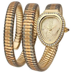 Just Cavalli Glam Snake Gold Dial Multicolor Steel Strap Watch for Women - JC1L163M0235