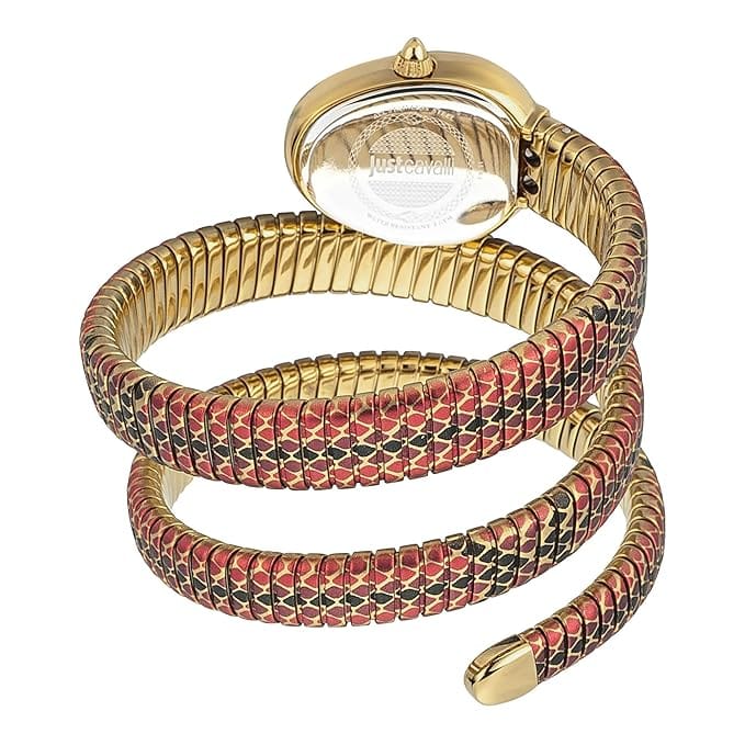 Just Cavalli Glam Snake Gold Dial Multicolor Steel Strap Watch for Women - JC1L163M0245