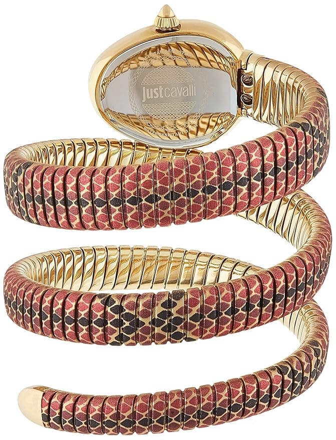 Just Cavalli Glam Snake Gold Dial Multicolor Steel Strap Watch for Women - JC1L163M0245