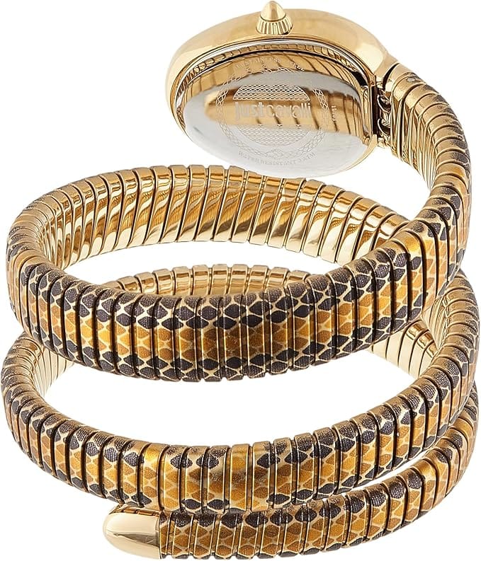 Just Cavalli Glam Snake Gold Dial Multicolor Steel Strap Watch for Women - JC1L163M0255