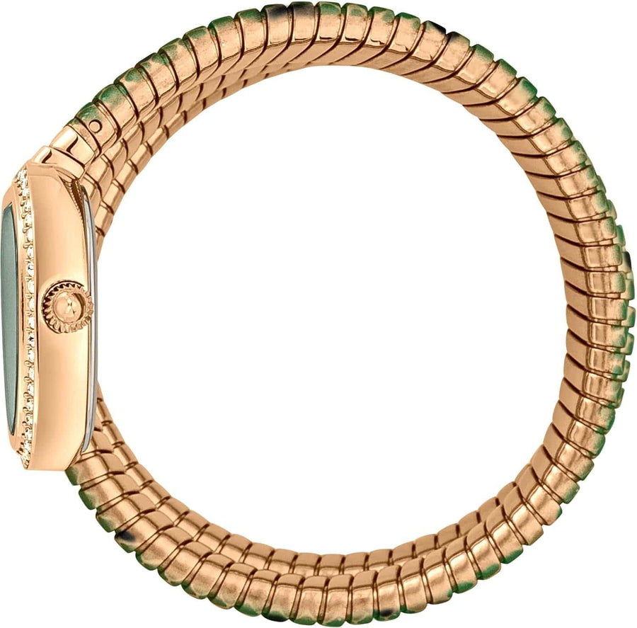 Just Cavalli Glam Snake Green Dial Multicolor Steel Strap Watch for Women - JC1L163M0265