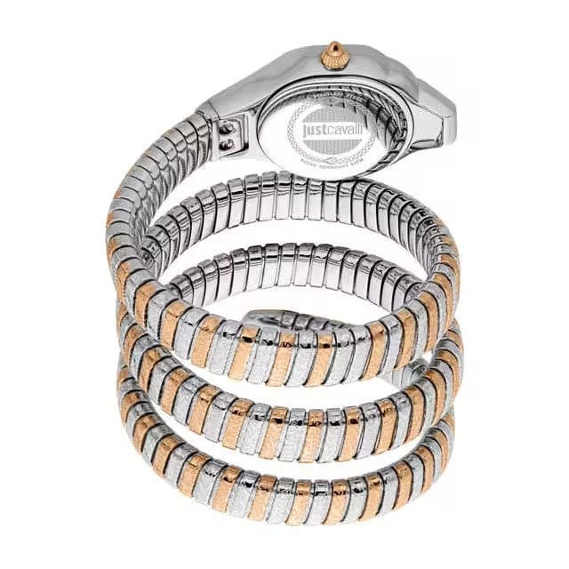 Just Cavalli Lady Snake Silver Dial Two Tone Steel Strap Watch for Women - JC1L249M0065