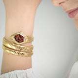 Just Cavalli Mesmerizing Red Dal Gold Steel Strap Watch for Women - JC1L304M0035