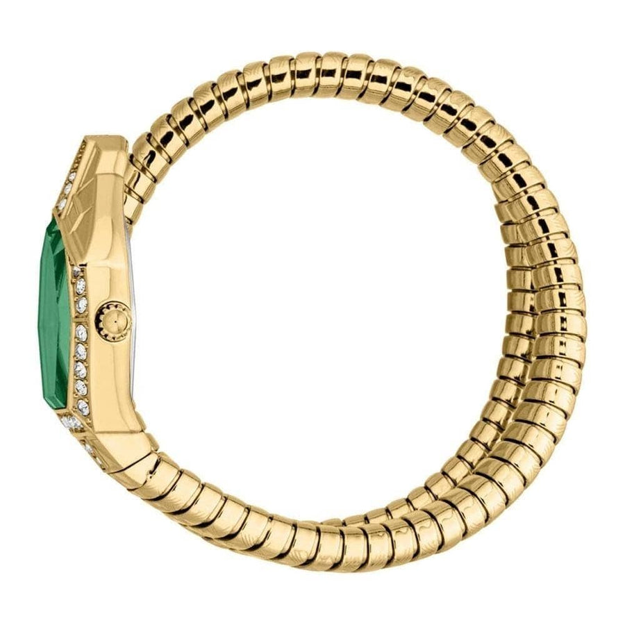 Just Cavalli Ornato Green Dial Gold Steel Strap Watch for Women - JC1L303M0035