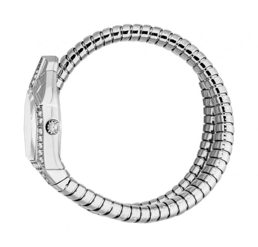 Just Cavalli Ornato Snake Silver Dial Silver Steel Strap Watch for Women - JC1L303M0015