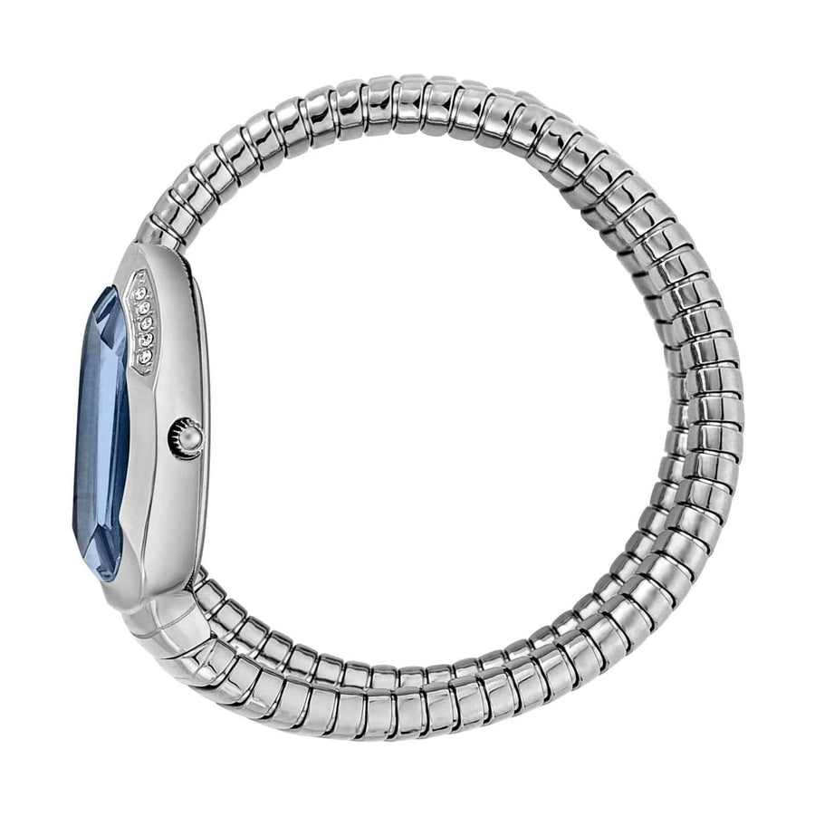 Just Cavalli Serpente Metallica Blue Dial Silver Steel Strap Watch for Women - JC1L209M0025