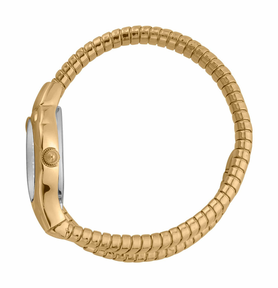 Just Cavalli Serpente Metallica Green Dial Gold Steel Strap Watch for Women - JC1L208M0045