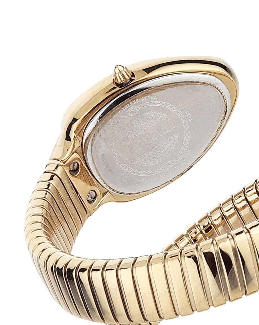 Just Cavalli Serpente Metallica Green Dial Gold Steel Strap Watch for Women - JC1L208M0045