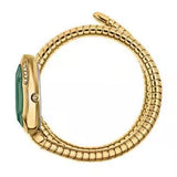 Just Cavalli Serpente Metallica Green Dial Gold Steel Strap Watch for Women - JC1L224M0045