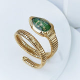 Just Cavalli Serpente Metallica Green Dial Rose Gold Steel Strap Watch for Women - JC1L208M0055