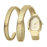 Just Cavalli Serpente Metallica White Dial Gold Steel Strap Watch for Women - JC1L208M0035