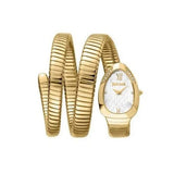 Just Cavalli Serpente Metallica White Dial Gold Steel Strap Watch for Women - JC1L224M0035