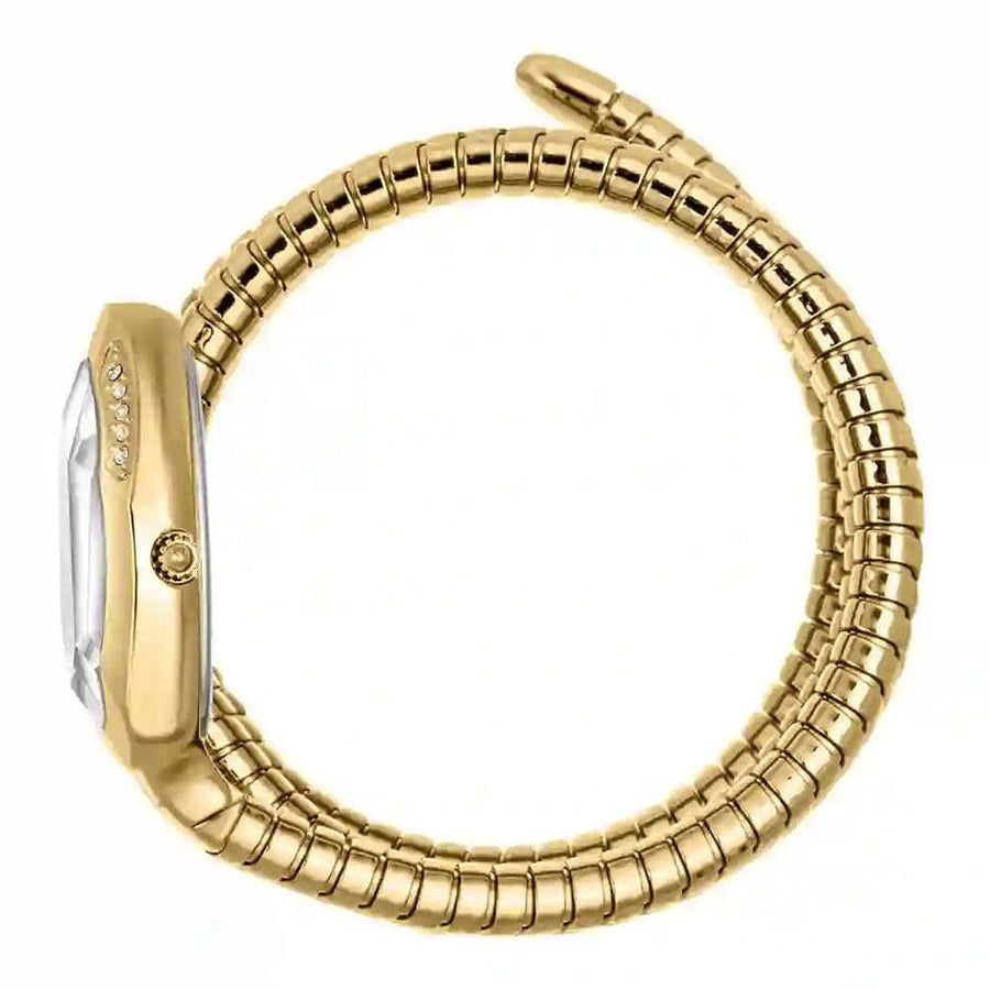 Just Cavalli Serpente Metallica White Dial Gold Steel Strap Watch for Women - JC1L224M0035