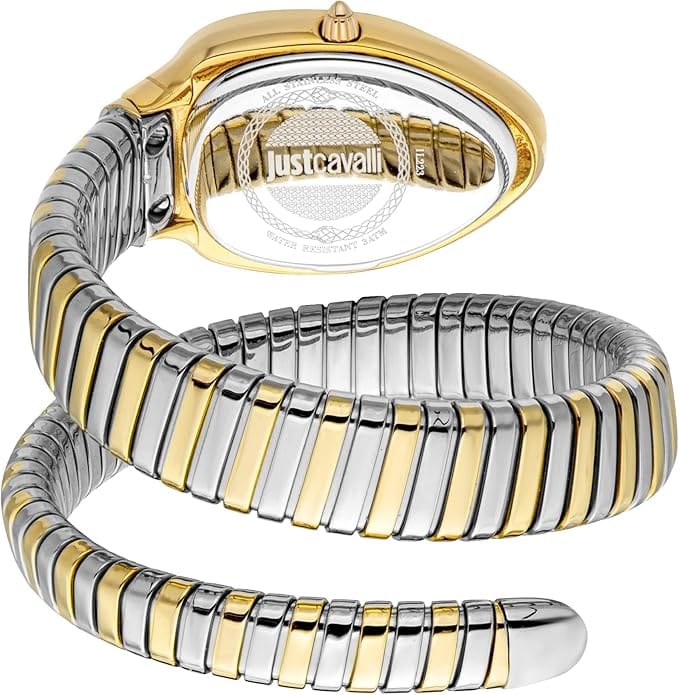 Just Cavalli Serpente Metallica White Dial Two Tone Steel Strap Watch for Women - JC1L223M0055