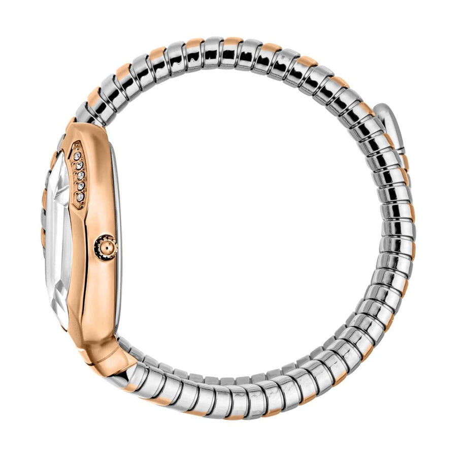 Just Cavalli Serpente Metallica White Dial Two Tone Steel Strap Watch for Women - JC1L223M0065