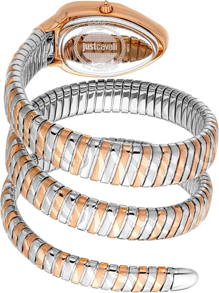 Just Cavalli Taglio Silver Dial Two Tone Steel Strap Watch for Women - JC1L226M0065
