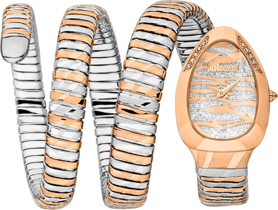 Just Cavalli Taglio Silver Dial Two Tone Steel Strap Watch for Women - JC1L226M0065