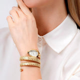 Just Cavalli Taglio White Dial Gold Steel Strap Watch for Women - JC1L226M0025