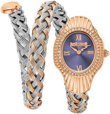 Just Cavalli Twined Blue Dial Two Tone Steel Strap Watch for Women - JC1L305M0065