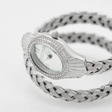 Just Cavalli Twined Mother of Pearl Dial Silver Steel Strap Watch for Women - JC1L305M0015