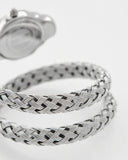 Just Cavalli Twined Mother of Pearl Dial Silver Steel Strap Watch for Women - JC1L305M0015