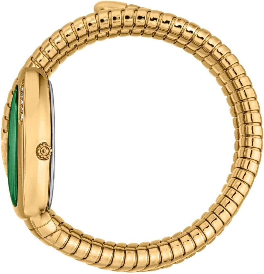 Just Cavalli Vezzoso Green Dial Gold Steel Strap Watch for Women - JC1L230M0045