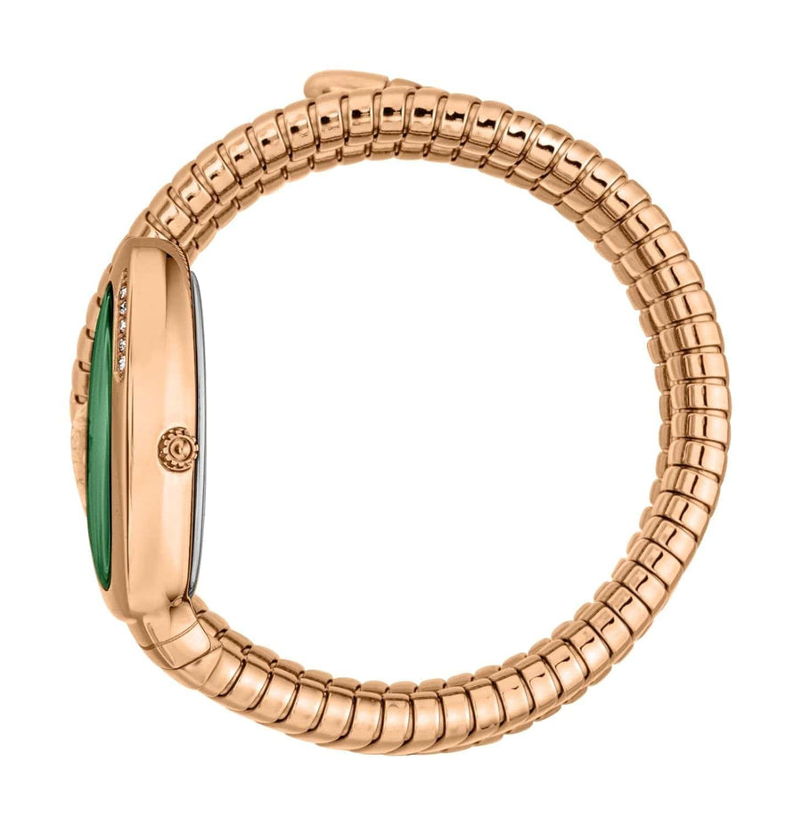 Just Cavalli Vezzoso Green Dial Rose Gold Steel Strap Watch for Women - JC1L230M0055