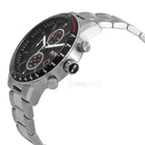 Hugo Boss Rafale Chronograph Black Dial Silver Steel Strap Watch for Men - 1513509