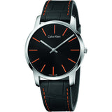 Calvin Klein City Black Dial Black Leather Strap Watch for Men - K2G211C1