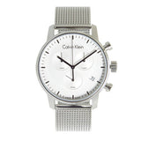 Calvin Klein City Chronograph White Dial Silver Mesh Bracelet Watch for Men - K2G27126