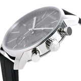 Calvin Klein City Chronograph Black Dial Black Leather Strap Watch for Men - K2G271C3