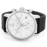 Calvin Klein City Chronograph Silver Dial Black Leather Strap Watch for Men - K2G271C6